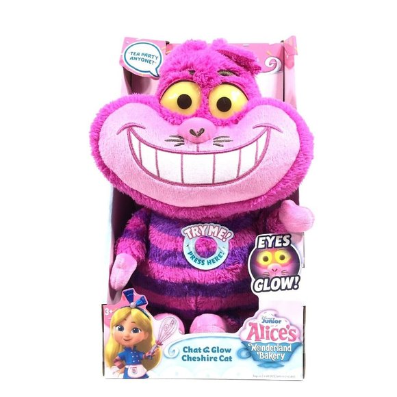 Disney Junior Alice's Wonderland Bakery Chat & Glow Cheshire Cat Plush Eyes Glow - Picture 1 of 7